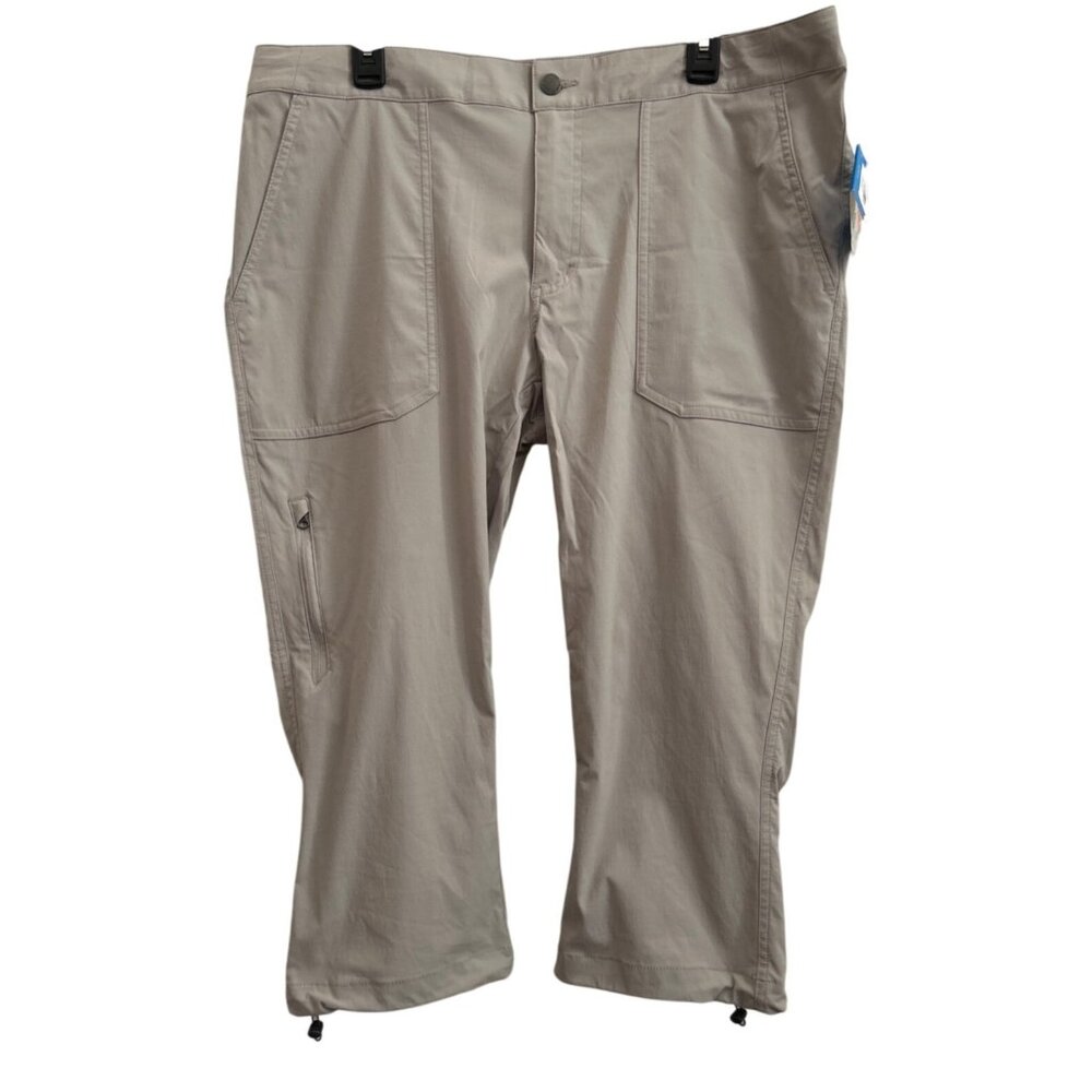 Columbia Omni Shade Active Fit Capri Pants Sz 16 Beige Stretchy & Lightweight